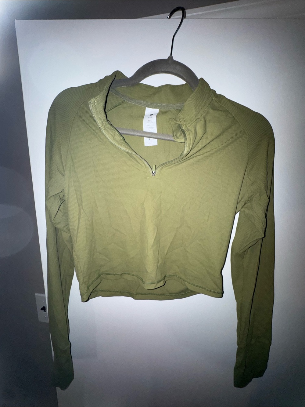 Paragon Fitwear Olive Cropped Quarter-Zip Hoodie